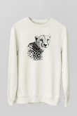 Çita Beyaz Unisex Sweatshirt