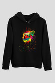 Çita Siyah Unisex Hoodie