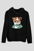 Çita Siyah Unisex Hoodie
