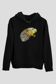 Çita Siyah Unisex Hoodie