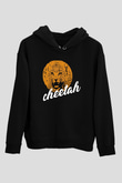 Çita Siyah Unisex Kapüşonlu Sweatshirt