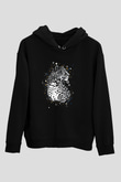Çita Siyah Unisex Kapüşonlu Sweatshirt