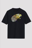 Çita Siyah Unisex Oversize Tişört T-Shirt