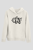CKY Beyaz Unisex Kapüşonlu Sweatshirt