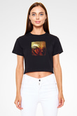 Clan of Xymox Baskılı Unisex Siyah Crop Top Tişört