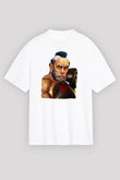 Clubber Baskılı Beyaz Unisex Oversize Tişört - Tshirt