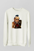 Clubber Baskılı Beyaz Unisex Sweatshirt