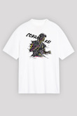 Cobra Kai Baskılı Beyaz Unisex Oversize Tişört - Tshirt