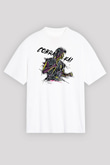 Cobra Kai Baskılı Beyaz Unisex Oversize Tişört - Tshirt