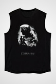 Cobra Kai Baskılı Unisex Siyah Kolsuz Tişört - Tshirt