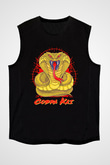 Cobra Kai Baskılı Unisex Siyah Kolsuz Tişört - Tshirt