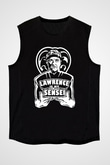 Cobra Kai Baskılı Unisex Siyah Kolsuz Tişört - Tshirt