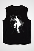 Cobra Kai Baskılı Unisex Siyah Kolsuz Tişört - Tshirt