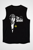 Cobra Kai Baskılı Unisex Siyah Kolsuz Tişört - Tshirt