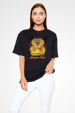 Cobra Kai Baskılı Unisex Siyah Oversize Tişört - Tshirt