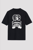 Cobra Kai Baskılı Unisex Siyah Oversize Tişört - Tshirt