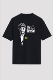 Cobra Kai Baskılı Unisex Siyah Oversize Tişört - Tshirt