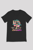 Cobra Kai Baskılı Unisex Siyah V Yaka Tişört - Tshirt