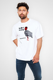 Cockney Rejects Baskılı Beyaz Unisex Oversize Tişört - Tshirt