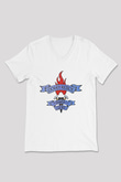 Cockney Rejects Baskılı Beyaz Unisex V Yaka Tişört - Tshirt
