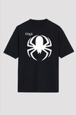Cold Baskılı Unisex Siyah Oversize Tişört - Tshirt
