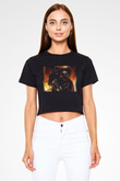 Command and Conquer Siyah Crop Top Tişört