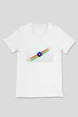 Commodore 64 Baskılı Beyaz Unisex V Yaka Tişört - Tshirt