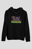 Commodore 64 Baskılı Unisex Siyah Kapüşonlu Sweatshirt