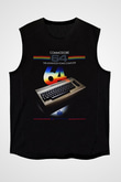 Commodore 64 Baskılı Unisex Siyah Kolsuz Tişört - Tshirt