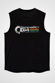 Commodore 64 Baskılı Unisex Siyah Kolsuz Tişört - Tshirt