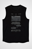 Commodore 64 Baskılı Unisex Siyah Kolsuz Tişört - Tshirt