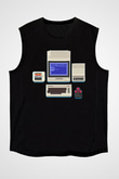 Commodore 64 Baskılı Unisex Siyah Kolsuz Tişört - Tshirt