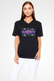 Commodore 64 Baskılı Unisex Siyah V Yaka Tişört - Tshirt