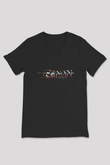 Conan the Barbarian Siyah Unisex V Yaka Tişört T-Shirt