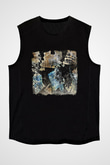 Converge Baskılı Unisex Siyah Kolsuz Tişört