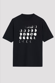 Converge Baskılı Unisex Siyah Oversize Tişört