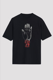 Converge Baskılı Unisex Siyah Oversize Tişört