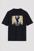 Converge Baskılı Unisex Siyah Oversize Tişört