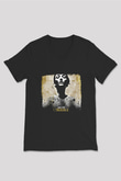 Converge Baskılı Unisex Siyah V Yaka Tişört