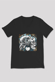 Converge Baskılı Unisex Siyah V Yaka Tişört