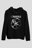 Converge Siyah Unisex Kapüşonlu Sweatshirt
