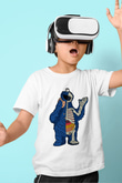 Cookie Monster Baskılı Unisex Beyaz Çocuk Tişört