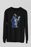 Cookie Monster Baskılı Unisex Siyah Sweatshirt