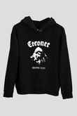 Coroner Baskılı Unisex Siyah Hoodie