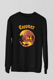 Coroner Baskılı Unisex Siyah Sweatshirt