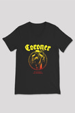 Coroner Siyah Unisex V Yaka Tişört T-Shirt
