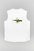 Counter Strike Baskılı Beyaz Unisex Kolsuz Tişört - Tshirt