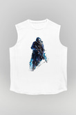 Counter Strike Baskılı Beyaz Unisex Kolsuz Tişört - Tshirt