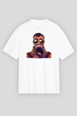 Counter Strike Baskılı Beyaz Unisex Oversize Tişört - Tshirt