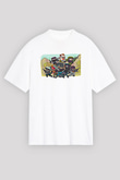 Counter Strike Baskılı Beyaz Unisex Oversize Tişört - Tshirt